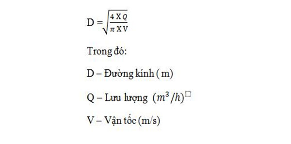 Đường kính ống cấp nước trong nhà